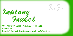 kaplony faukel business card